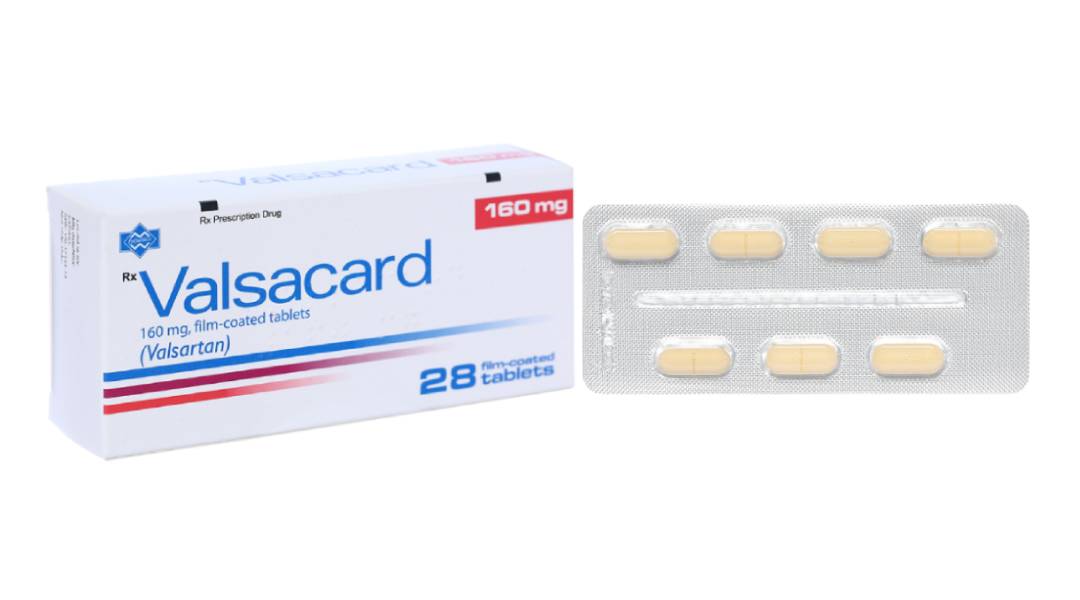 Valsacard 160mg trị tăng huyết áp, suy tim (4 vỉ x 7 viên)