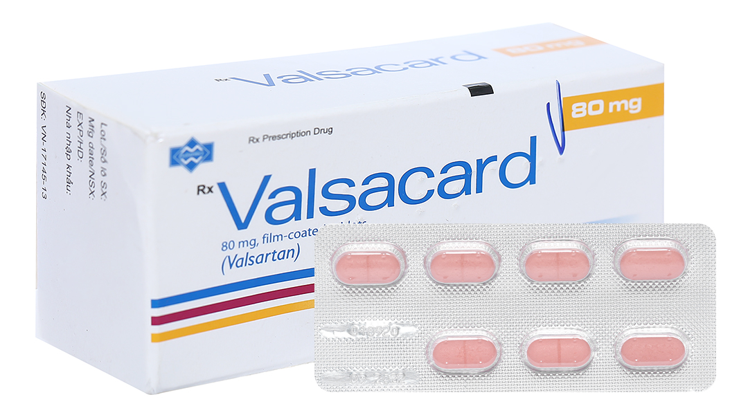 Valsacard 80mg trị tăng huyết áp, suy tim (4 vỉ x 7 viên)