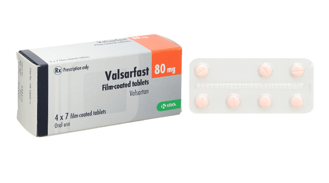 Valsarfast 80mg trị tăng huyết áp, suy tim (4 vỉ x 7 viên)