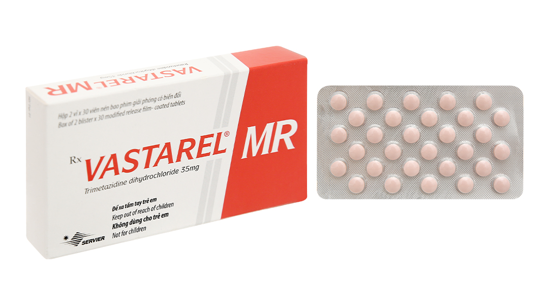 Vastarel MR 35mg trị đau thắt ngực (2 vỉ x 30 viên)