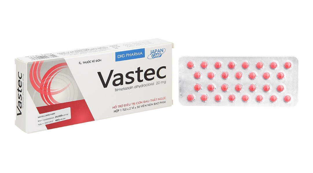 Vastec 20mg trị đau thắt ngực (2 vỉ x 30 viên)