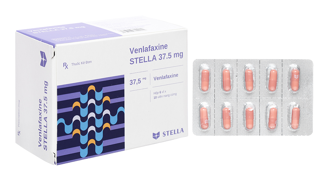 Venlafaxine Stella 37.5mg trị trầm cảm (6 vỉ x 10 viên)