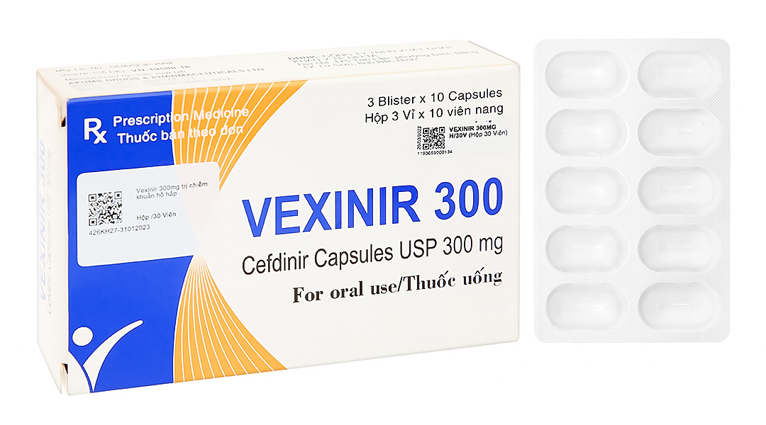 Vexinir 300 thuốc kháng sinh điều trị nhiễm khuẩn (3 vỉ x 10 viên)