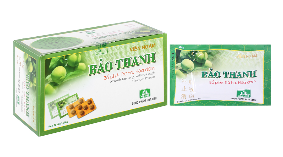 Viên ngậm Bảo Thanh trị ho, bổ phế (20 vỉ x 5 viên)