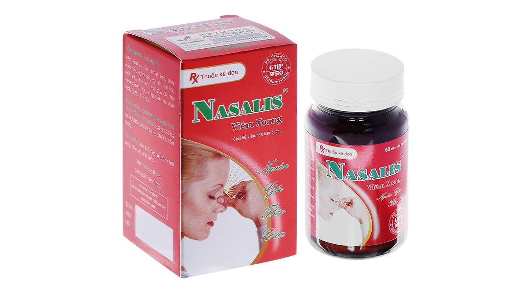 Nasalis trị viêm xoang, viêm mũi dị ứng lọ 60 viên