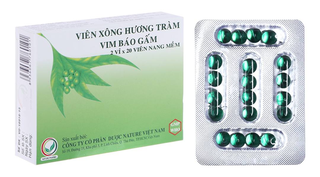 Viên xông Hương Tràm Vim Báo Gấm sát khuẩn hô hấp, giải cảm (2 vỉ x 20 viên)