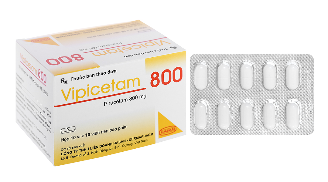 Vipicetam 800 trị chóng mặt, giật rung cơ (10 vỉ x 10 viên)