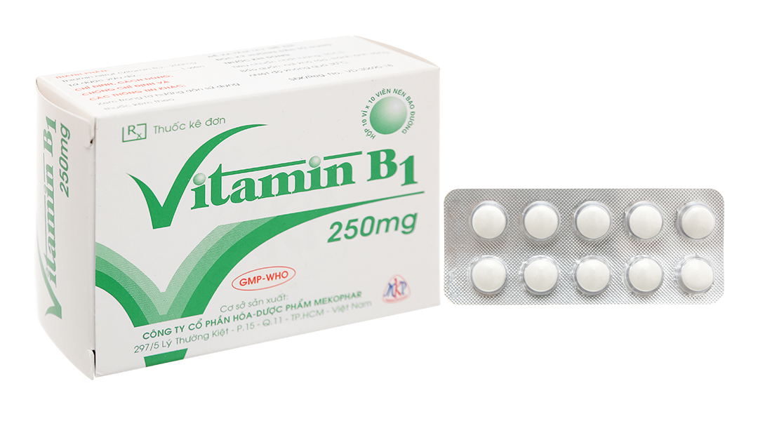 Vitamin B1 Mekophar 250mg trị viêm dây thần kinh, suy nhược (10 vỉ x 10 viên)