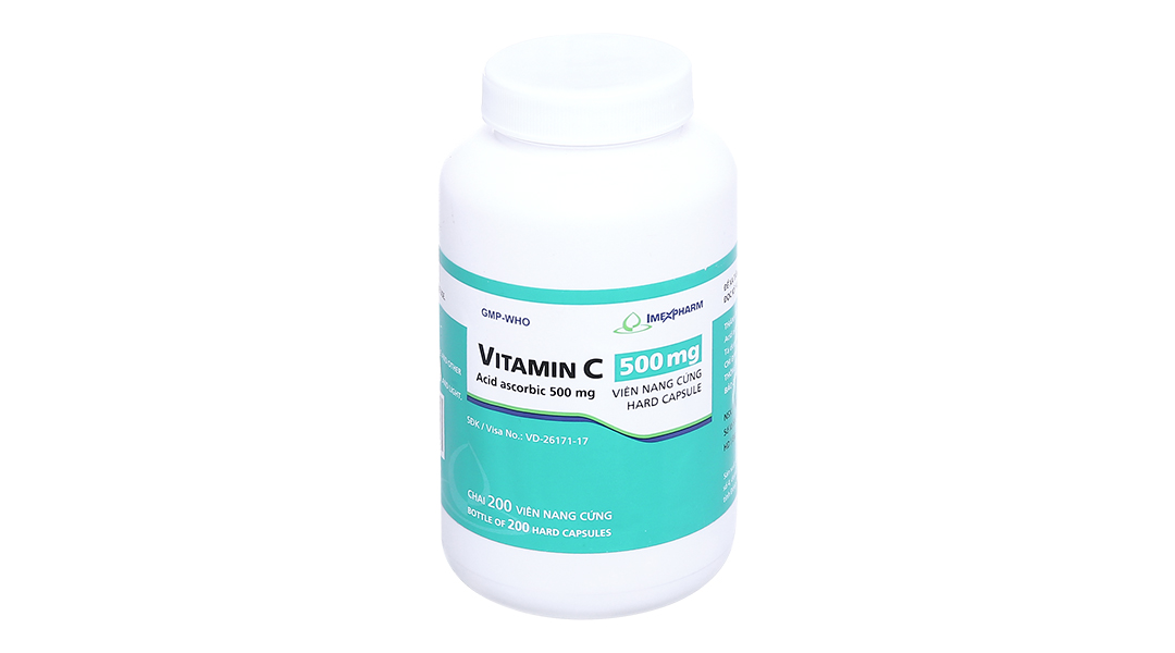 Vitamin C Imexpharm 500mg acid hóa nước tiểu lọ 200 viên