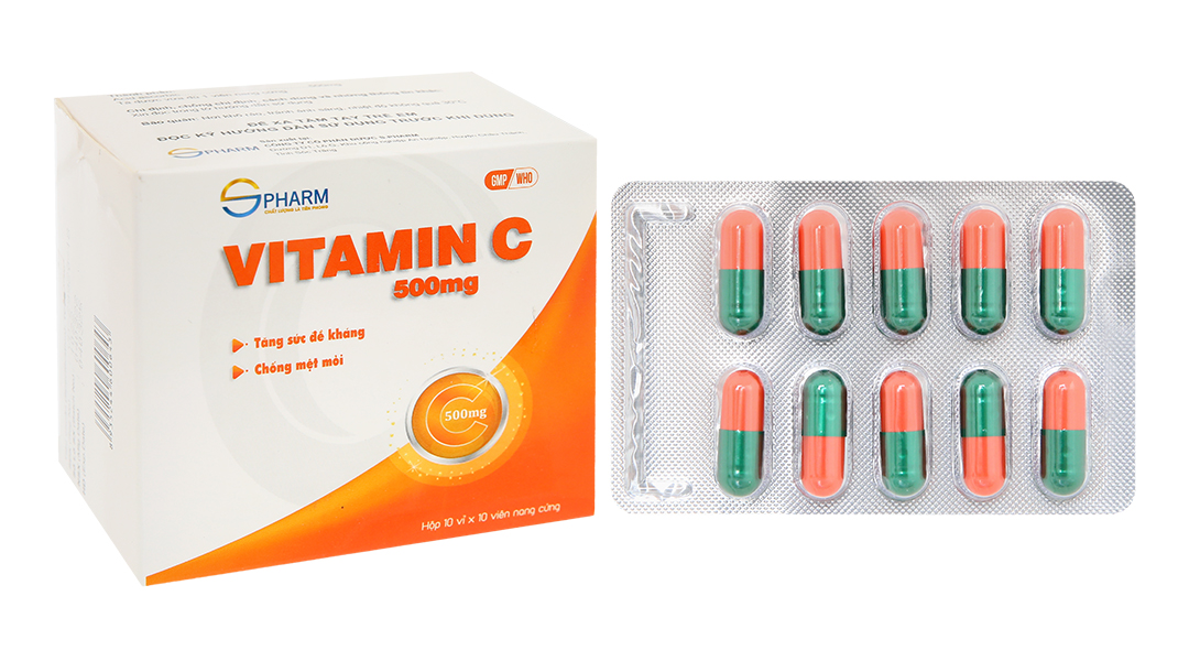 Vitamin C Spharm 500mg phòng và trị thiếu vitamin C (10 vỉ x 10 viên)