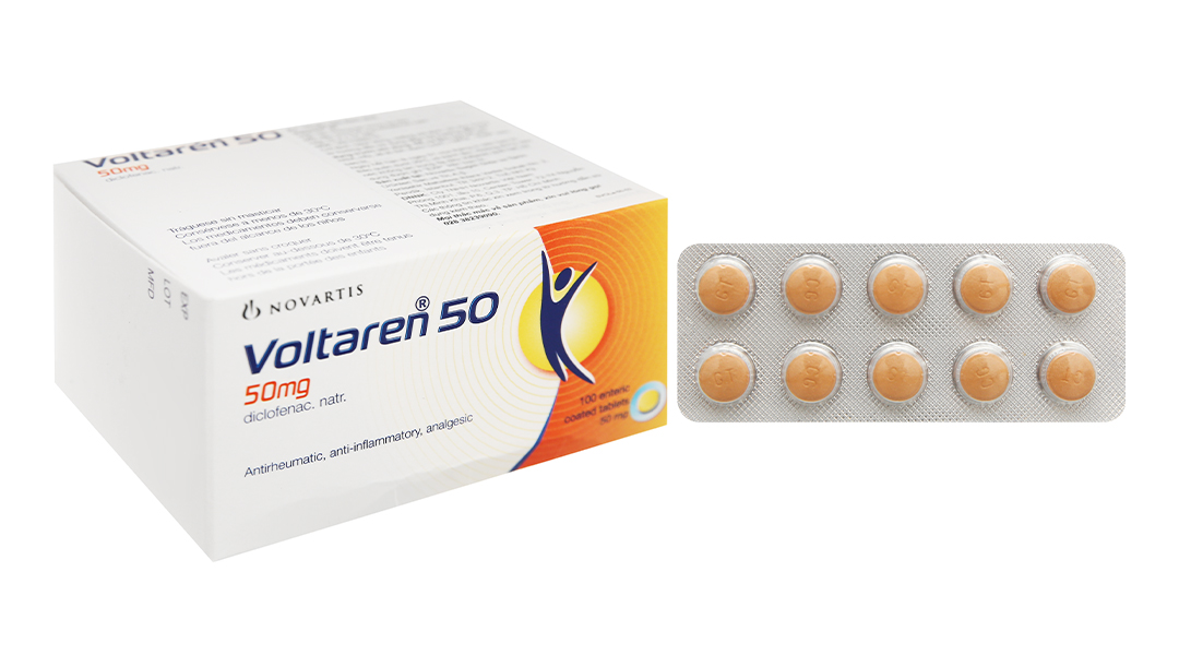 Voltaren 50mg giảm đau, kháng viêm xương khớp (10 vỉ x 10 viên)