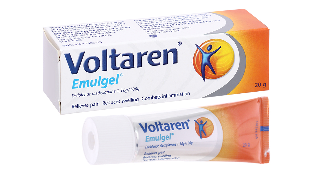 Gel bôi Voltaren Emulgel 1% giảm đau, kháng viêm xương khớp tuýp 20g