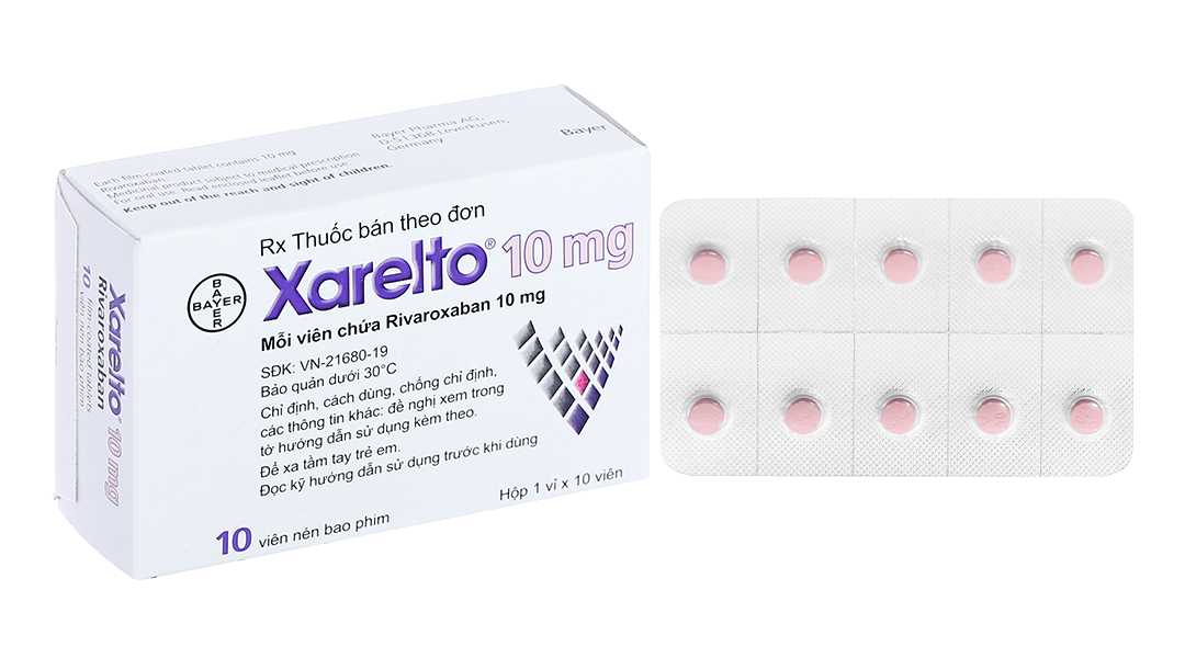 Xarelto 10mg phòng và trị huyết khối (1 vỉ x 10 viên)