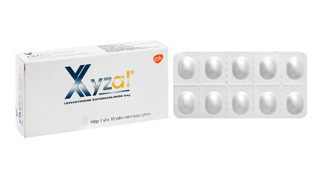 Xyzal 5mg trị viêm mũi dị ứng, mày đay (1 vỉ x 10 viên)