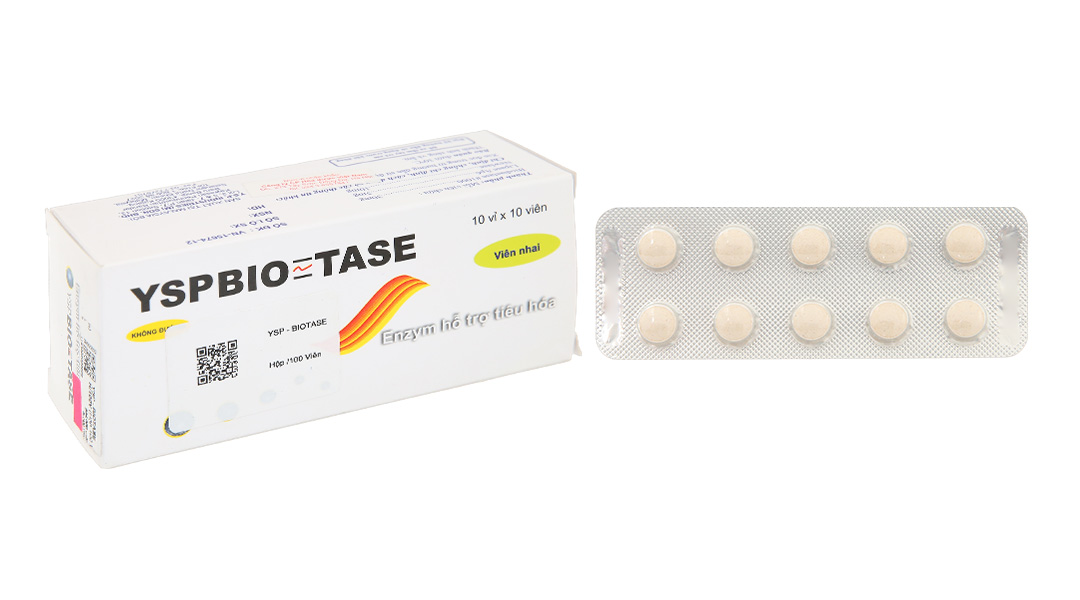 Viên nhai YspBio - Tase trị khó tiêu, bội thực, chán ăn (10 vỉ x 10 viên)