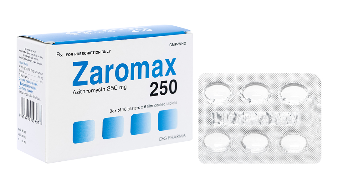 Zaromax 250 trị nhiễm khuẩn (10 vỉ x 6 viên)