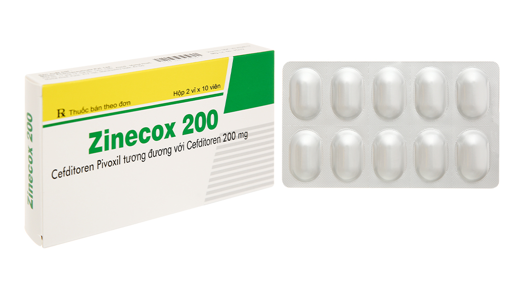 Zinecox 200 trị nhiễm khuẩn (2 vỉ x 10 viên)