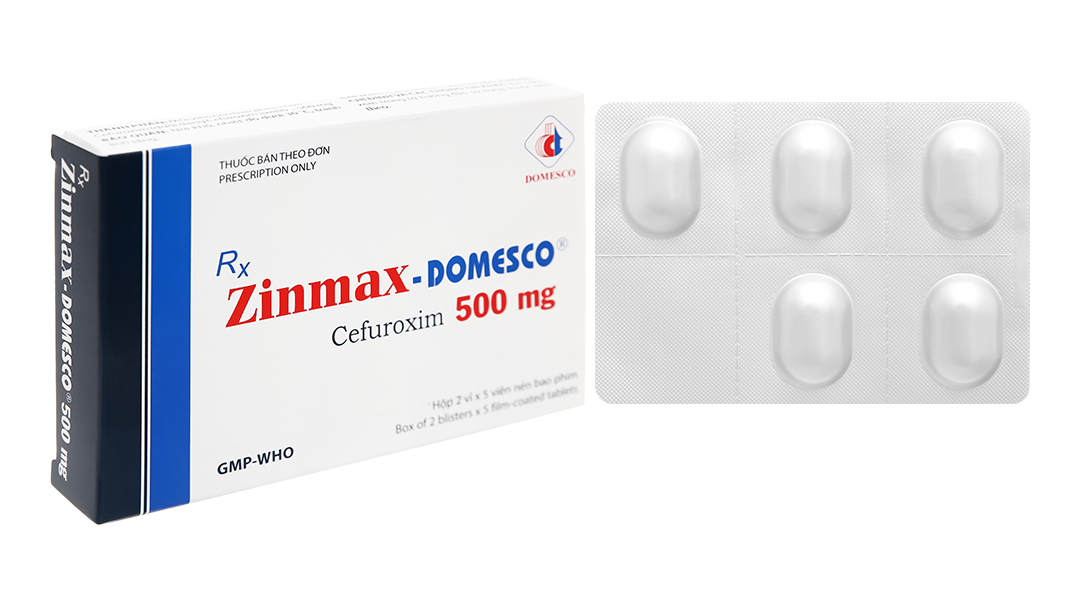 Zinmax-Domesco 500mg trị nhiễm khuẩn (2 vỉ x 5 viên)