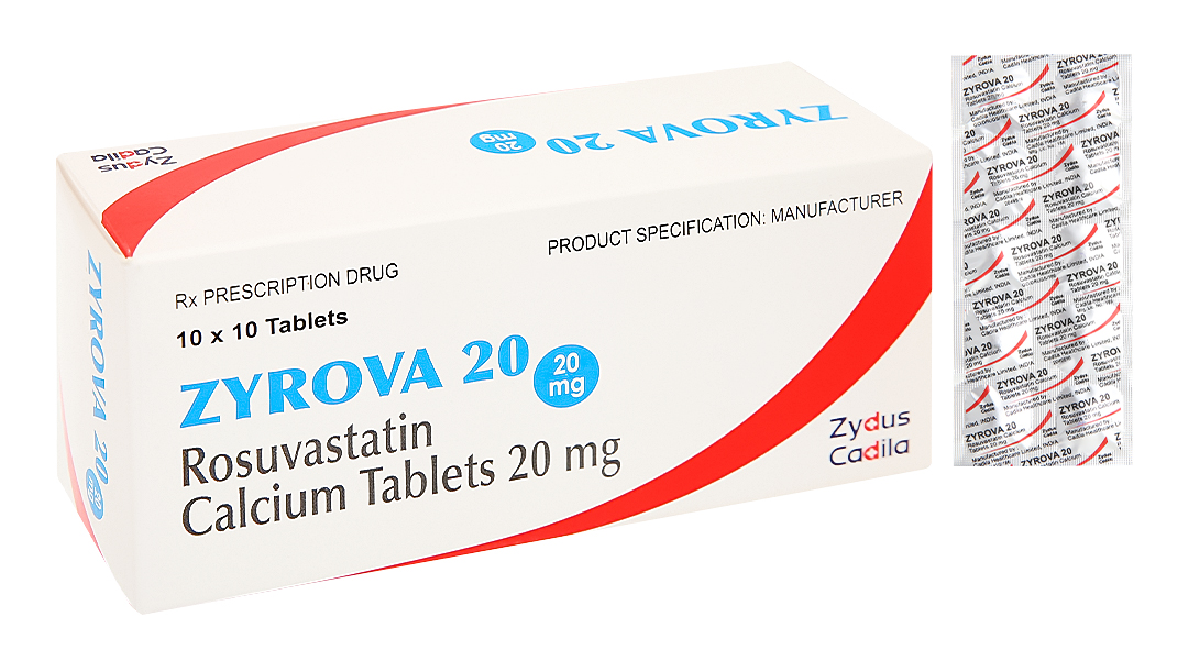 Zyrova 20 trị rối loạn lipid máu (10 vỉ x 10 viên)